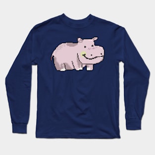 Pixel Hippos on Parade Long Sleeve T-Shirt